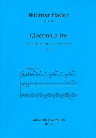 Ciacona a tre für Klarinette, Fagott und  Kontrabass  Partitur und Stimmen