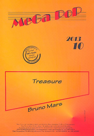 Treasure&nbsp;&nbsp;für Klavier (mit Text und Akkorden)&nbsp;&nbsp;