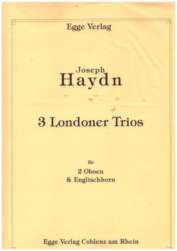 3 Londoner Trios  für 2 Oboen und Englischhorn  Partitur und Stimmen
