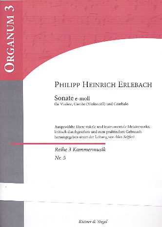 Sonate e-Moll für Violine, Viola da gamba  (Violoncello) und Bc  Partitur und Stimmen