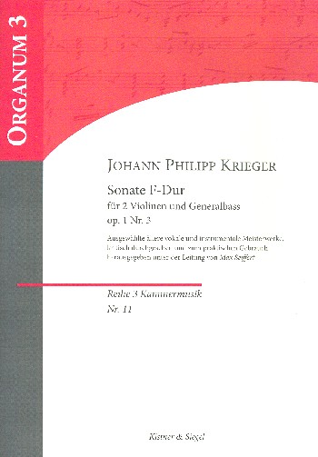 Sonate F-Dur op.1,3  für 2 Violinen und Bc  Partitur und Stimmen