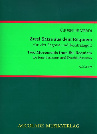 2 Sätze aus dem Requiem für 4 Fagotte  und Kontrafagott  Partitur und Stimmen