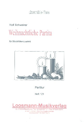 Weihnachtliche Partita  für 4 Blockflöten (SATB)  Partitur und Stimmen