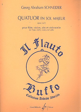 Quatuor en sol majeur op.52,3 pour flûte,  violon, alto et violoncelle  partition et parties