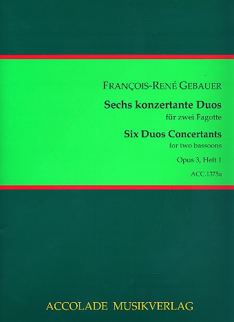 6 Duos concertants op.3 Band 1  für 2 Fagotte  Partitur und Stimmen