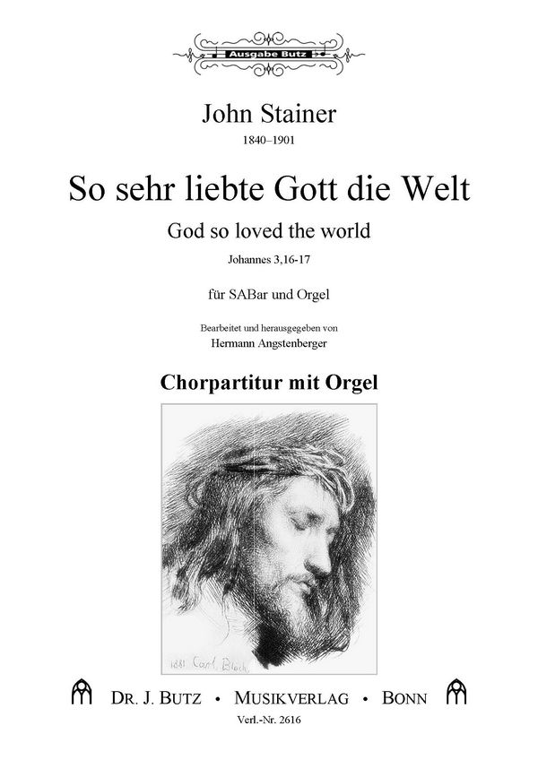 So sehr liebte Gott die Welt  für gem Chor (SAM) und Orgel  Partitur (dt/en)