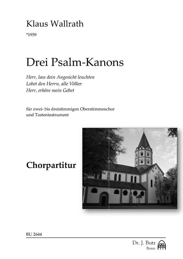 3 Psalm-Kanons&nbsp;&nbsp;für Frauenchor und Tasteninstrument&nbsp;&nbsp;Partitur (dt)