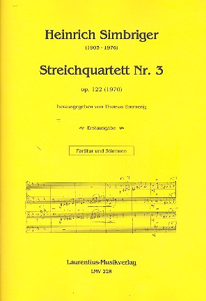 Streichquartett Nr.3 op.122  Partitur und Stimmen  