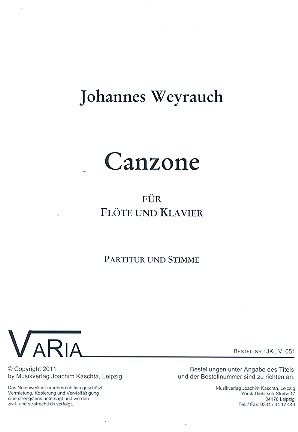 Canzone&nbsp;&nbsp;für Flöte und Klavier&nbsp;&nbsp;