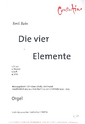 Die vier Elemente  für Orgel  