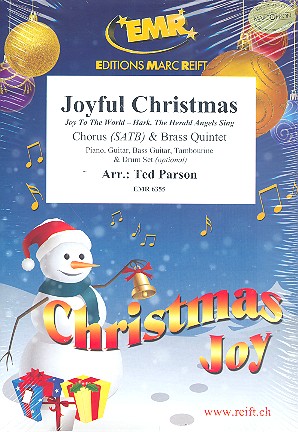 Joyful Christmas&nbsp;&nbsp;for mixed chorus and 5 brass instruments (rhythm group ad lib)&nbsp;&nbsp;score, instrumental parts and 20 chorus scores