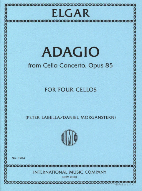 Adagio from Cello Concerto op.85  for 4 cellos  score and parts