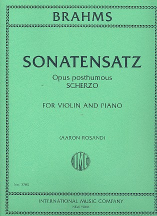 Sonatensatz op.posth.&nbsp;&nbsp;for violin and piano&nbsp;&nbsp;
