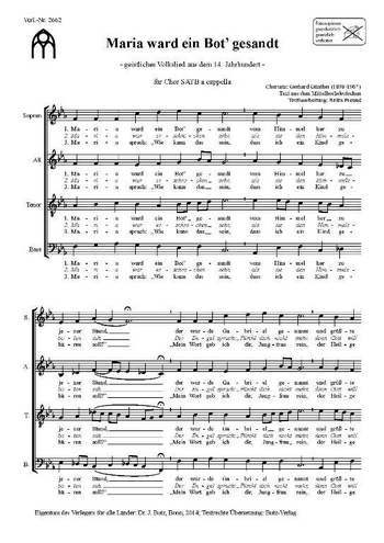 Maria ward ein Bot' gesandt  für gem Chor a cappella  Partitur