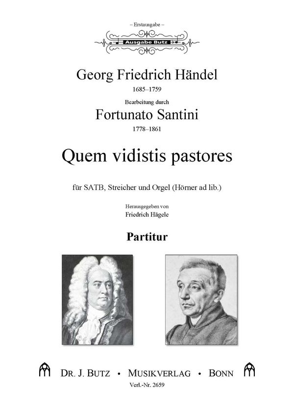 Quem vidistis pastores&nbsp;&nbsp;für gem Chor, Streicher und Orgel (2 Hörner ad lib)&nbsp;&nbsp;Partitur
