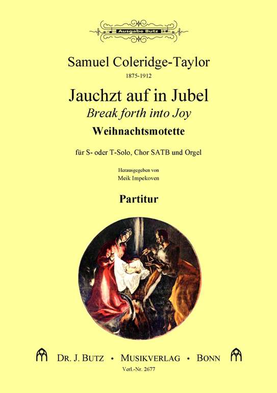 Jauchzt auf in Jubel  für Sopran (Tenor), gem Chor und Orgel  Partitur (dt/en)