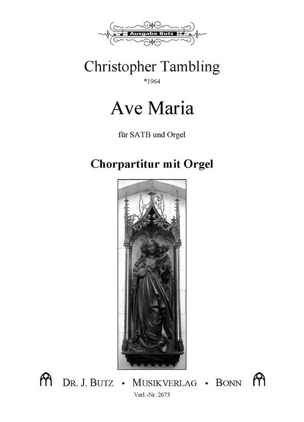 Ave maria&nbsp;&nbsp;für gem Chor und Orgel&nbsp;&nbsp;Partitur