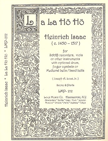 La la Hö Hö  for 4 instruments (SAAB) (drum, finger cymbals or hand bells ad lib)  score and parts