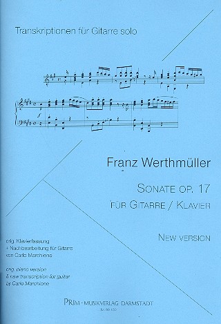 Sonate op.17  für Gitarre (Klavier)  2 Partituren (Ausgabe enthält beide Fassungen)