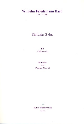 Sinfonia G-Dur aus der Weihnachtskantate O Wunder&nbsp;&nbsp;für Violine&nbsp;&nbsp;