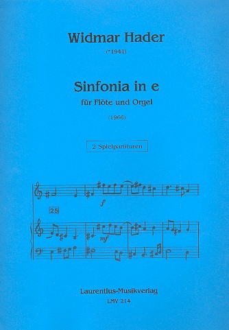 Sinfonia in e  für Flöte und Orgel  2 Spielpartituren