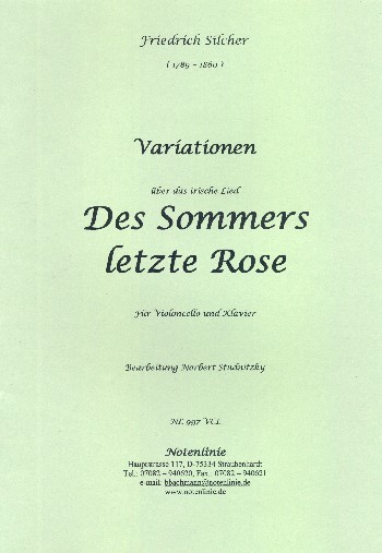 Variationen über das irische Lied 'Des Sommers letzte Rose'  für Violoncello und Klavier  