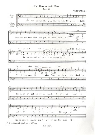 Der Herr ist mein Hirte  für 2-stg Frauenchor (Männerstimme ad lib.) a cappella  Chorpartitur