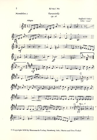 Tarantella op.18  für Zupforchester  Mandoline 2