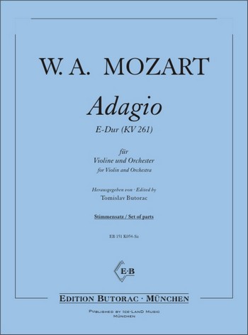 Adagio E-dur KV261  für Violine und Orchester  Stimmensatz