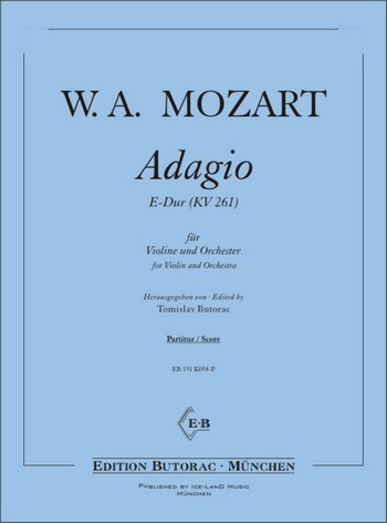 Adagio E-dur KV261  für Violine und Orchester  Partitur