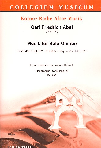 Musik für Solo-Gambe  für Viola da gamba  Ausgabe im Altschlüssel