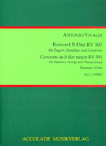 Konzert B-Dur RV501&nbsp;&nbsp;für Fagott, Streicher und Bc&nbsp;&nbsp;Stimmensatz (1-1-1-1-Cembalo)