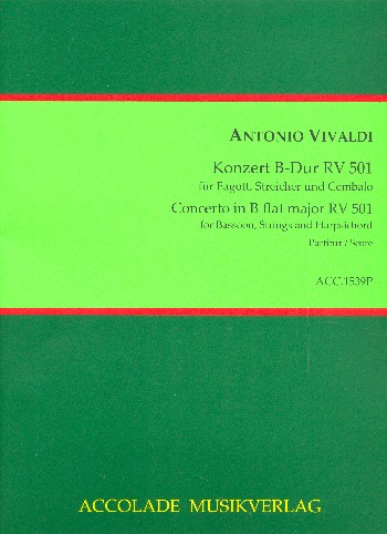 Konzert B-Dur RV501&nbsp;&nbsp;für Fagott, Streicher und Bc&nbsp;&nbsp;Partitur