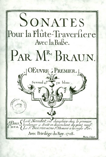 6 Sonates op.1  pour la flûte traversière avec la basse  Faksimile