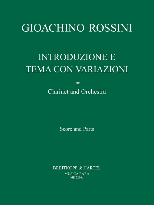 Introduzione e Tema con Variazioni B-Dur  für Klarinette und Orchester  Partitur und Stimmen (Streicher 1-1-1-1)