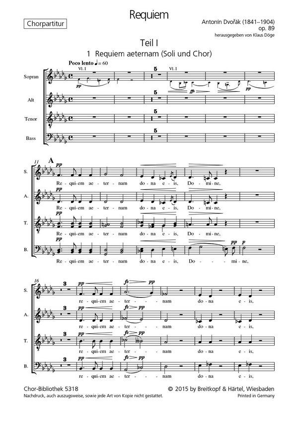 CHB5318 Requiem op.89  für Soli, gem Chor und Orchester  Chorpartitur