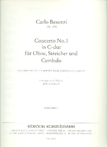 Konzert C-Dur Nr.1  für Oboe, Streicher und Cembalo  Violine 1