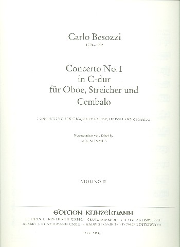 Konzert C-Dur Nr.1  für Oboe, Streicher und Cembalo  Violine 2