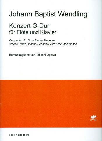 Konzert G-Dur für Flöte und Streichorchester  für Flöte und Klavier  