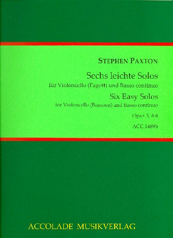 6 leichte Solos op.3 Band 2 (Nr.4-6)  für Violoncello (Fagott) und Bc  