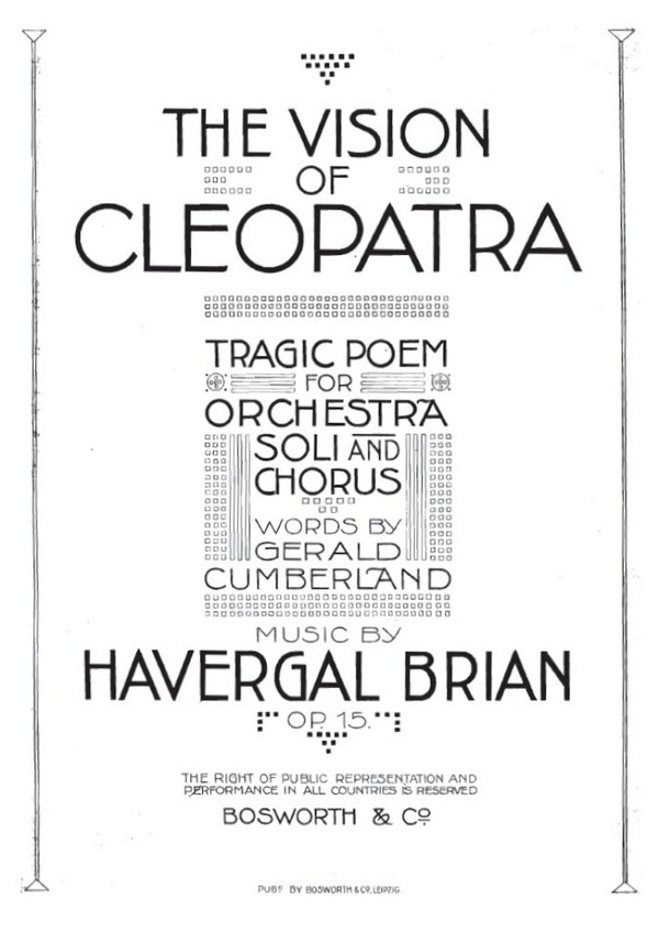 BOE100782 The Vision of Cleopatra    vocal score