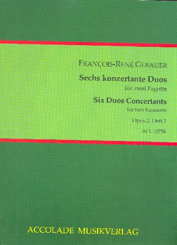 6 Duos concertants op.3 Band 2  für 2 Fagotte  Partitur und Stimmen