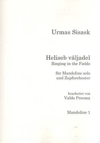 Ringing in the Fields&nbsp;&nbsp;für Mandoline und Zupforchester&nbsp;&nbsp;Mandoline 1