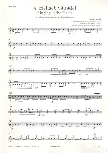 Ringing in the Fields&nbsp;&nbsp;für Melodieinstrument und Zupforchester&nbsp;&nbsp;Mandola