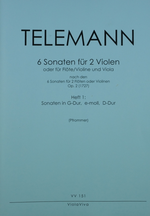 6 Sonaten op.2 Band 1 (Nr.1-3)  für 2 Violen (Flöte/Violine und Viola)  4 Spielpartituren