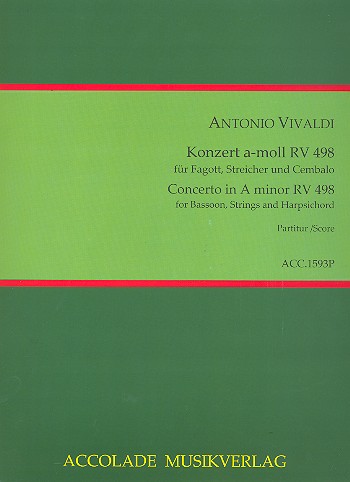 Konzert a-moll Nr.2 RV498&nbsp;&nbsp;für Fagott, Streichorchester und Cembalo&nbsp;&nbsp;Partitur
