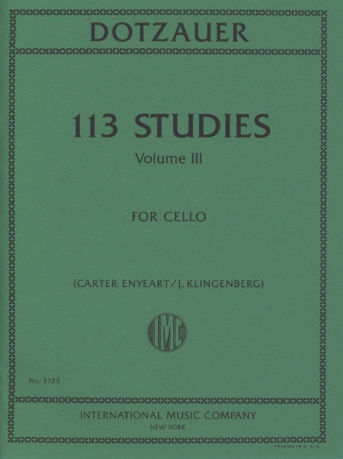 113 Studies vol.3 (nos.63-85)  for cello and piano  revised edition 2016