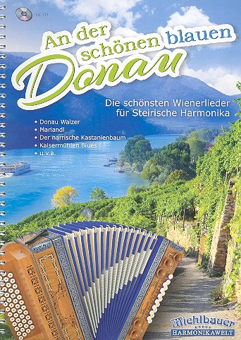 An der schönen blauen Donau (+CD)  für steirische Harmonika in Griffschrift (mit Text)  
