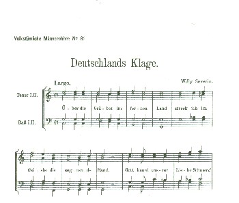 Deutschlands Klage  für Männerchor a cappella  Partitur