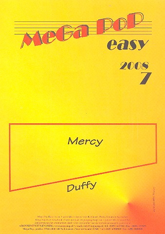Mercy:&nbsp;&nbsp;für Klavier (erleichtert)  (mit Text und Akkorden)&nbsp;&nbsp;